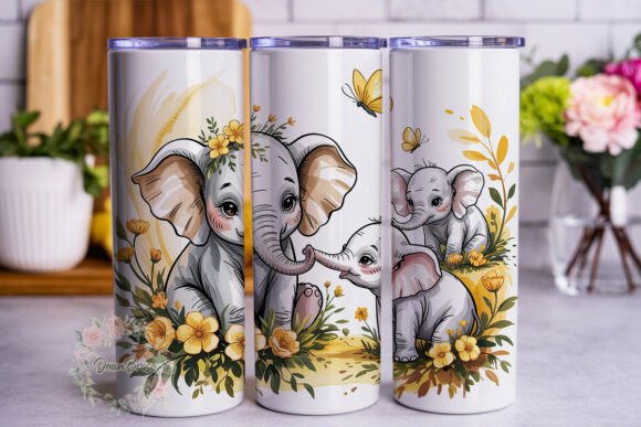 Baby Elephant Yellow Flowers Tumbler Review