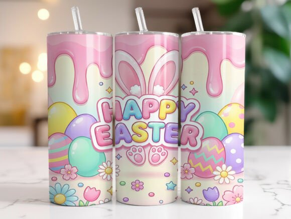 Cute Happy Easter Tumbler Wrap Design Review