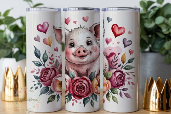 Cute Piggy Love Floral 20oz Tumbler Wrap Review