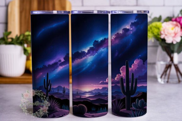 Desert Night Sky Cactus 20oz Tumbler