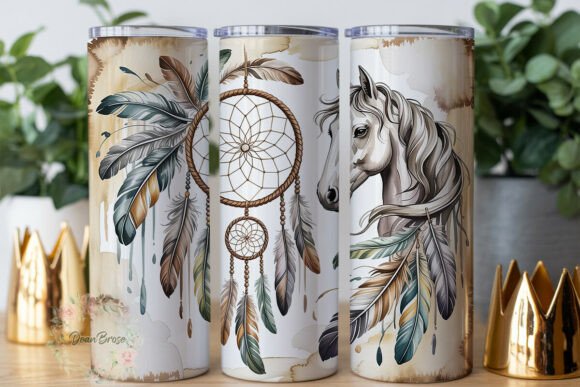 Dreamcatcher Horse Feather 20oz Tumbler