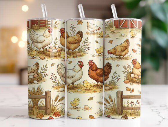 Farmhouse Chicken Tumbler Wrap Design Review