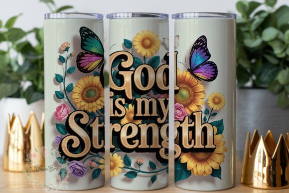 God is My STRENGTH Tumbler Wrap PNG Review