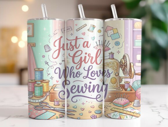 Just a Girl Who Loves Sewing Tumbler PNG Review