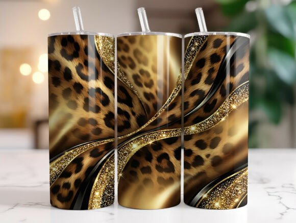 Leopard Gold Glitter Swirl Tumbler Wrap Review