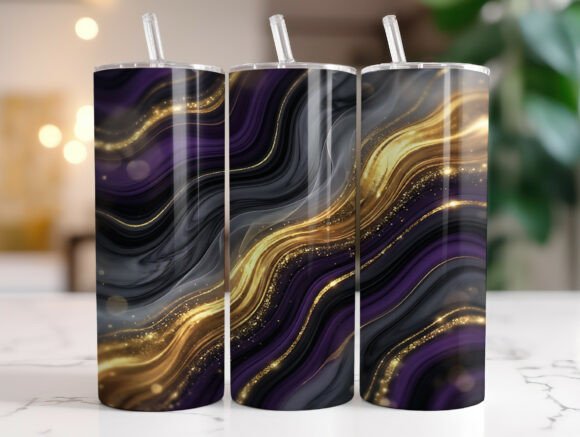 Luxury Purple Gold Marble Tumbler Wrap Review