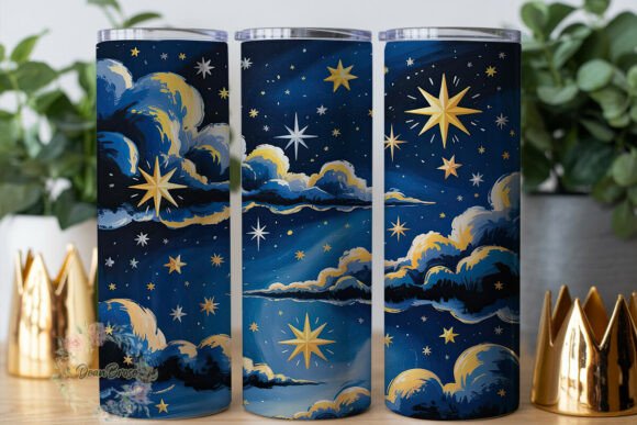 Mystical Starry Night Clouds Tumbler Design Review