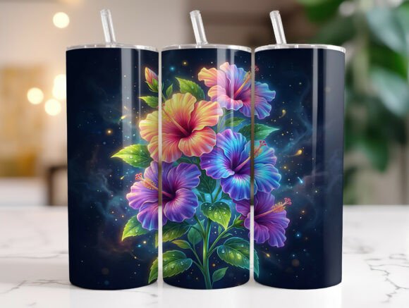 Neon Hibiscus Flowers 20oz Tumbler Wrap Review