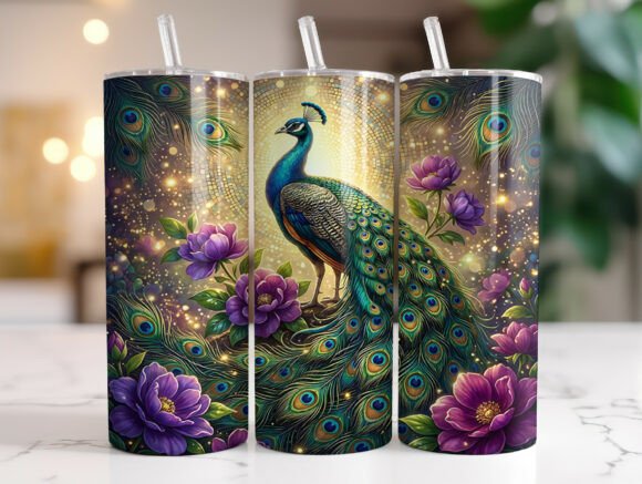 Peacock Glitter Floral Luxury Tumbler Review