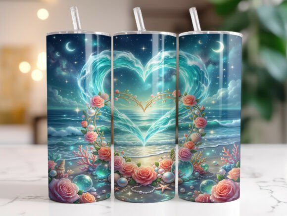 Romantic Ocean Heart Roses Tumbler Wrap Review