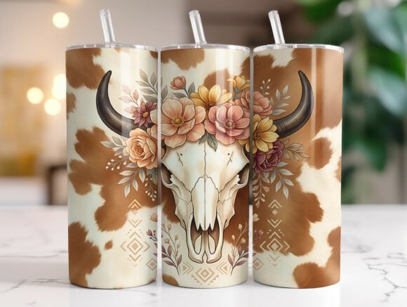 Rustic Cow Skull Floral 20oz Tumbler PNG Review