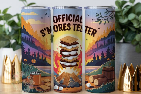 S mores Campfire Sunset Tumbler Wrap Design Review