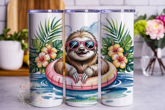 Sloth in Floatie Tropical 20oz Tumbler Review