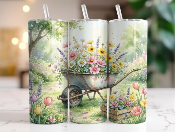 Spring Flower Wheelbarrow Tumbler Wrap Review