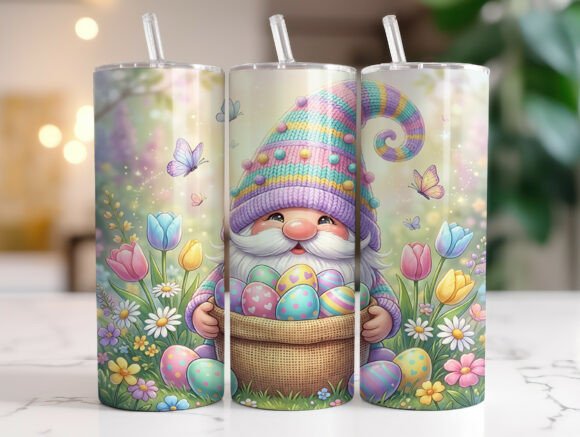 Spring Gnome Easter Eggs Tumbler Wrap Design Review