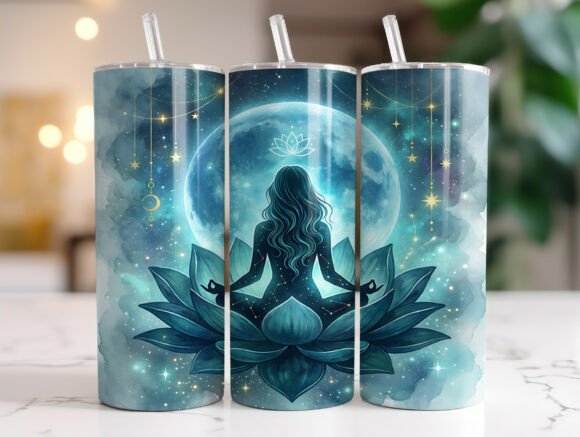 Zen Celestial Yoga 20oz Tumbler Wrap PNG Review